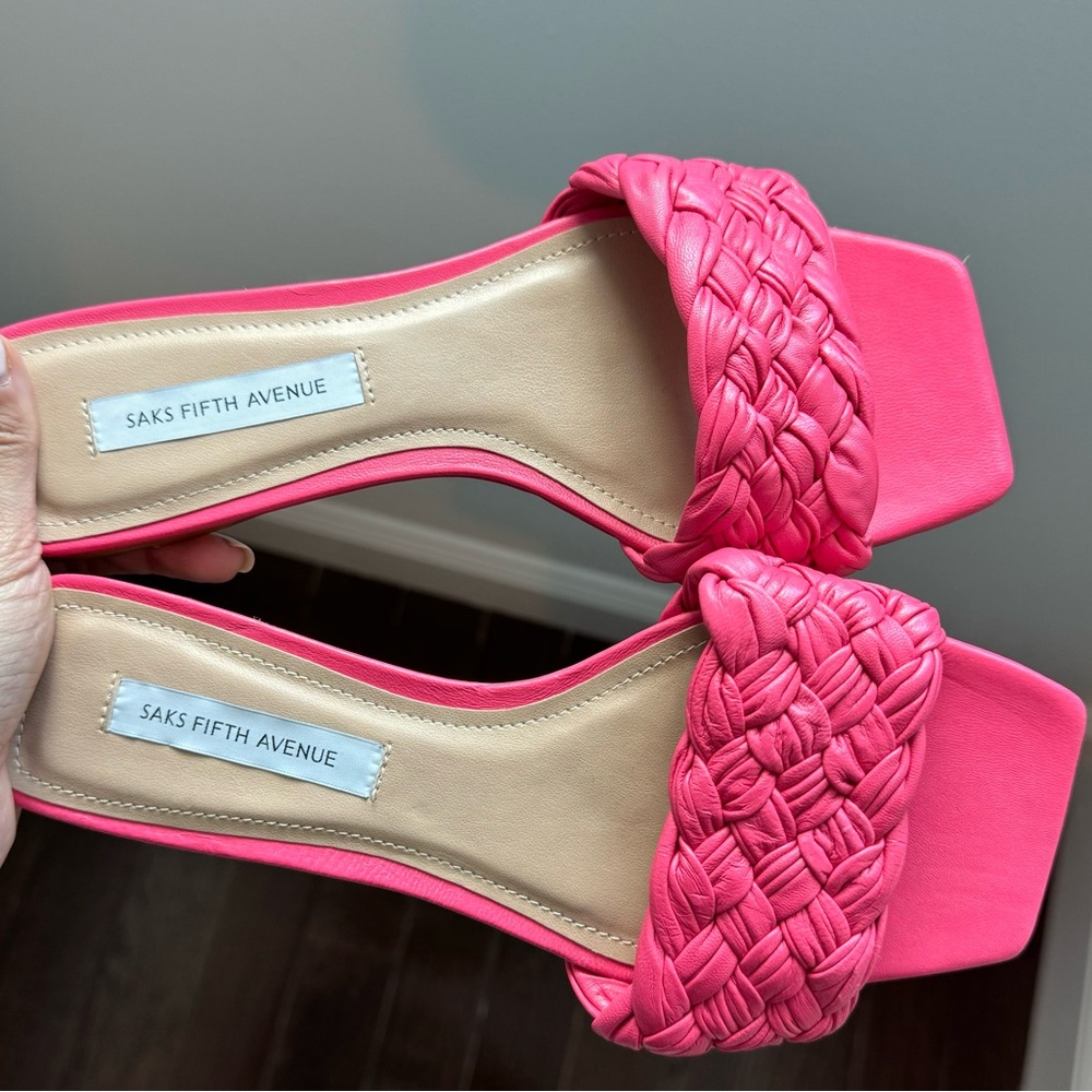 Saks Fifth Avenue Hot Pink Sandals Size 6 NWT